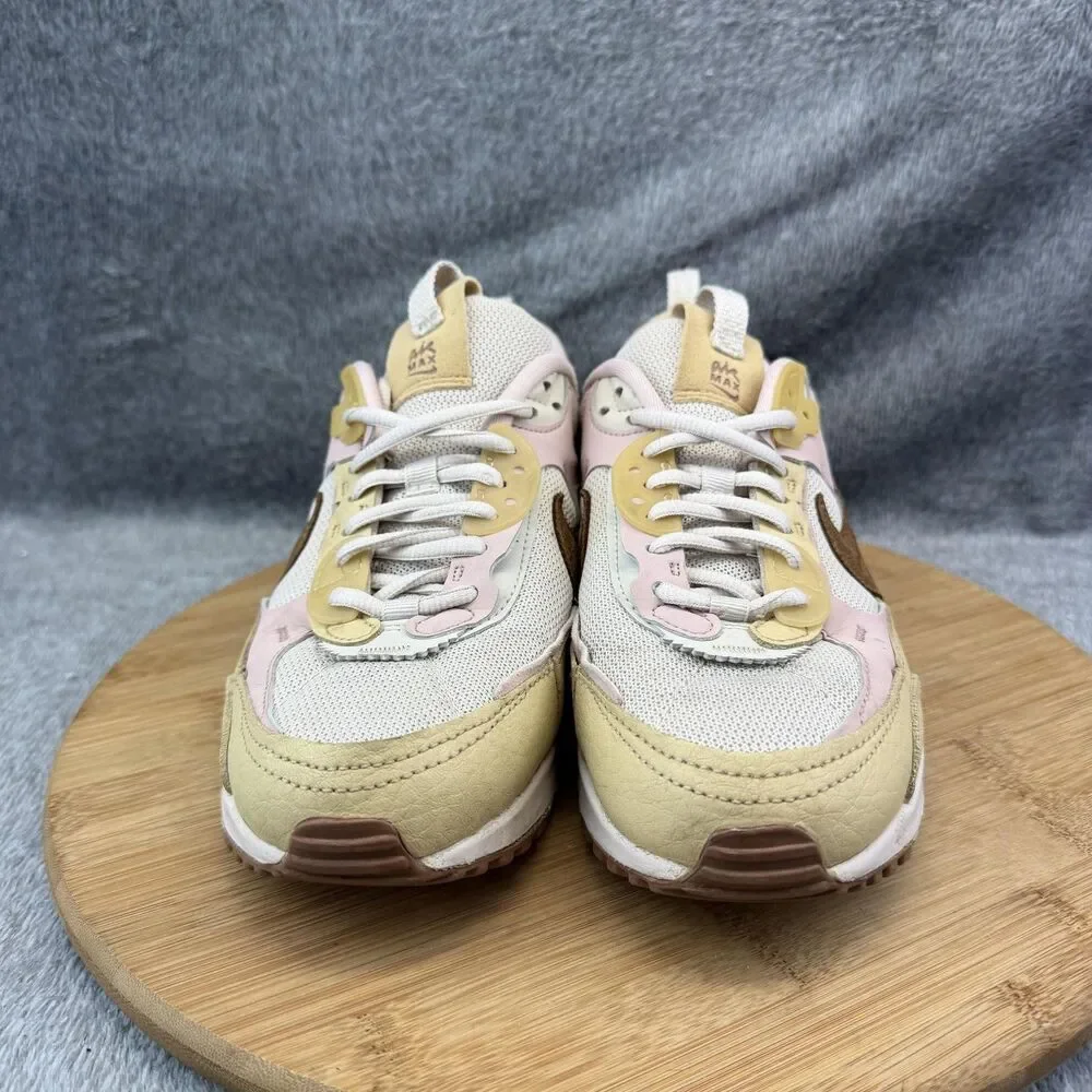 Nike Air Max 90 Futura Shoes Womens Size 8 Beige Pink Mesh Sneakers DZ4704-100